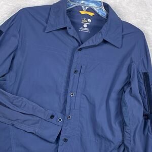 Mountain Hardwear Canyon Shirt Men S Blue Vented Roll Tab Outdoor Hiking Camping
